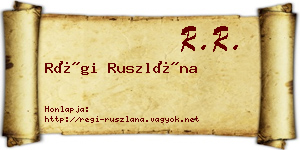 Régi Ruszlána névjegykártya